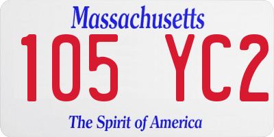 MA license plate 105YC2