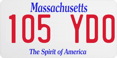 MA license plate 105YD0