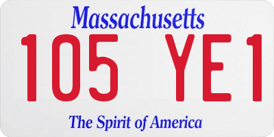 MA license plate 105YE1