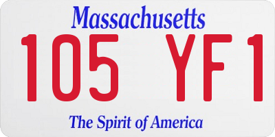 MA license plate 105YF1