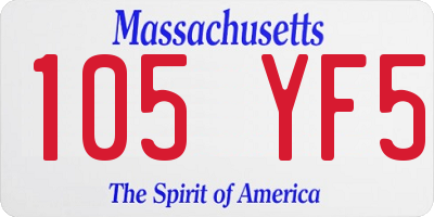 MA license plate 105YF5