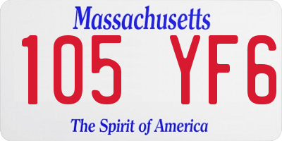 MA license plate 105YF6