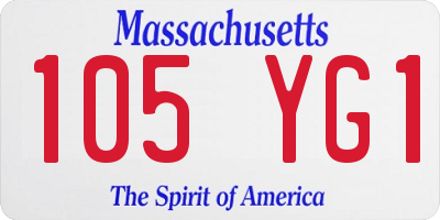 MA license plate 105YG1