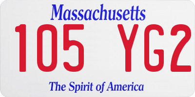 MA license plate 105YG2