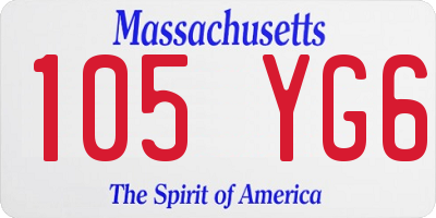 MA license plate 105YG6