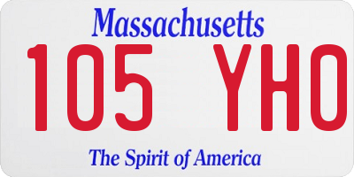 MA license plate 105YH0