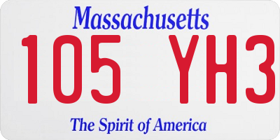 MA license plate 105YH3