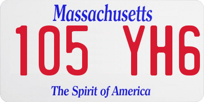 MA license plate 105YH6