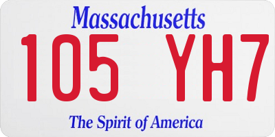 MA license plate 105YH7