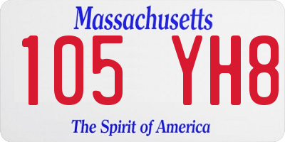 MA license plate 105YH8