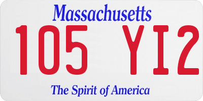 MA license plate 105YI2