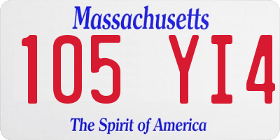 MA license plate 105YI4