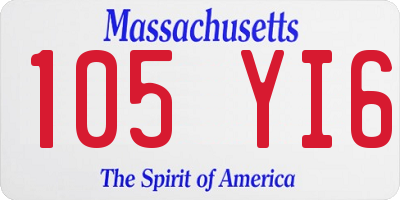MA license plate 105YI6