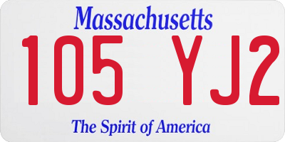MA license plate 105YJ2