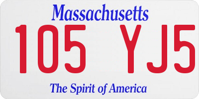 MA license plate 105YJ5