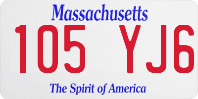 MA license plate 105YJ6