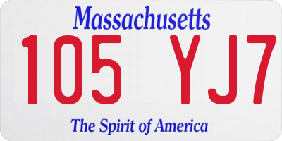 MA license plate 105YJ7