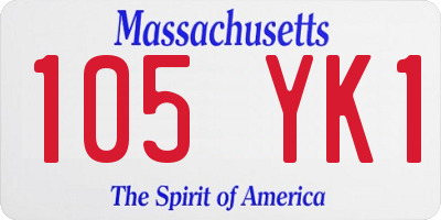 MA license plate 105YK1