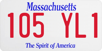 MA license plate 105YL1