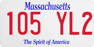 MA license plate 105YL2