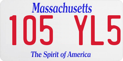 MA license plate 105YL5