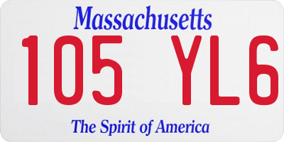 MA license plate 105YL6