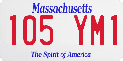 MA license plate 105YM1