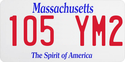 MA license plate 105YM2