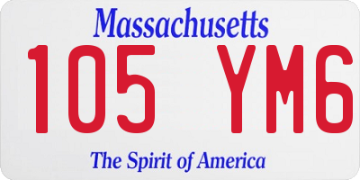 MA license plate 105YM6