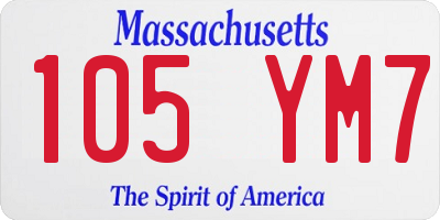 MA license plate 105YM7