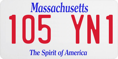 MA license plate 105YN1