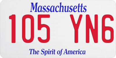 MA license plate 105YN6
