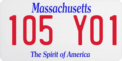 MA license plate 105YO1
