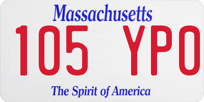 MA license plate 105YP0