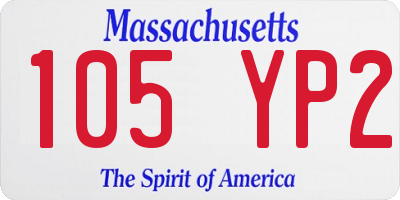 MA license plate 105YP2