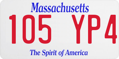 MA license plate 105YP4