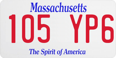 MA license plate 105YP6