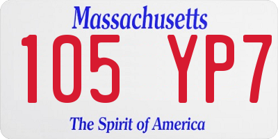 MA license plate 105YP7