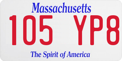 MA license plate 105YP8
