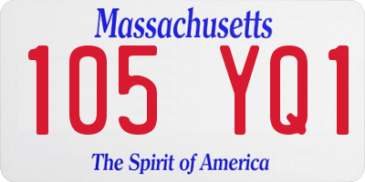 MA license plate 105YQ1