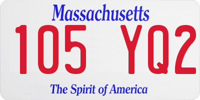 MA license plate 105YQ2