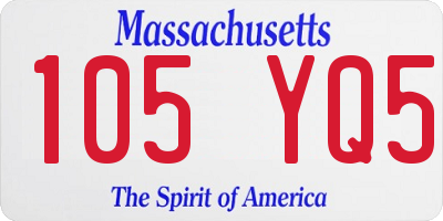 MA license plate 105YQ5