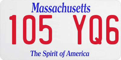 MA license plate 105YQ6