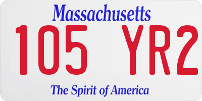 MA license plate 105YR2