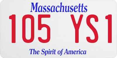 MA license plate 105YS1