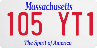 MA license plate 105YT1