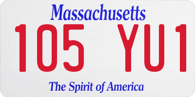 MA license plate 105YU1