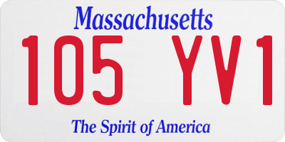 MA license plate 105YV1