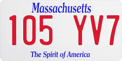 MA license plate 105YV7