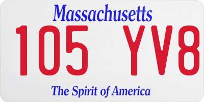 MA license plate 105YV8